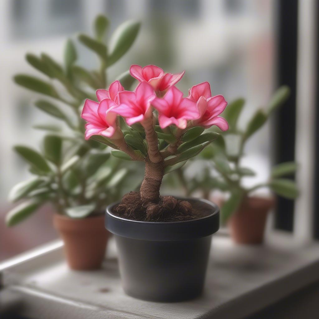 Adenium mini trong không gian nhỏ