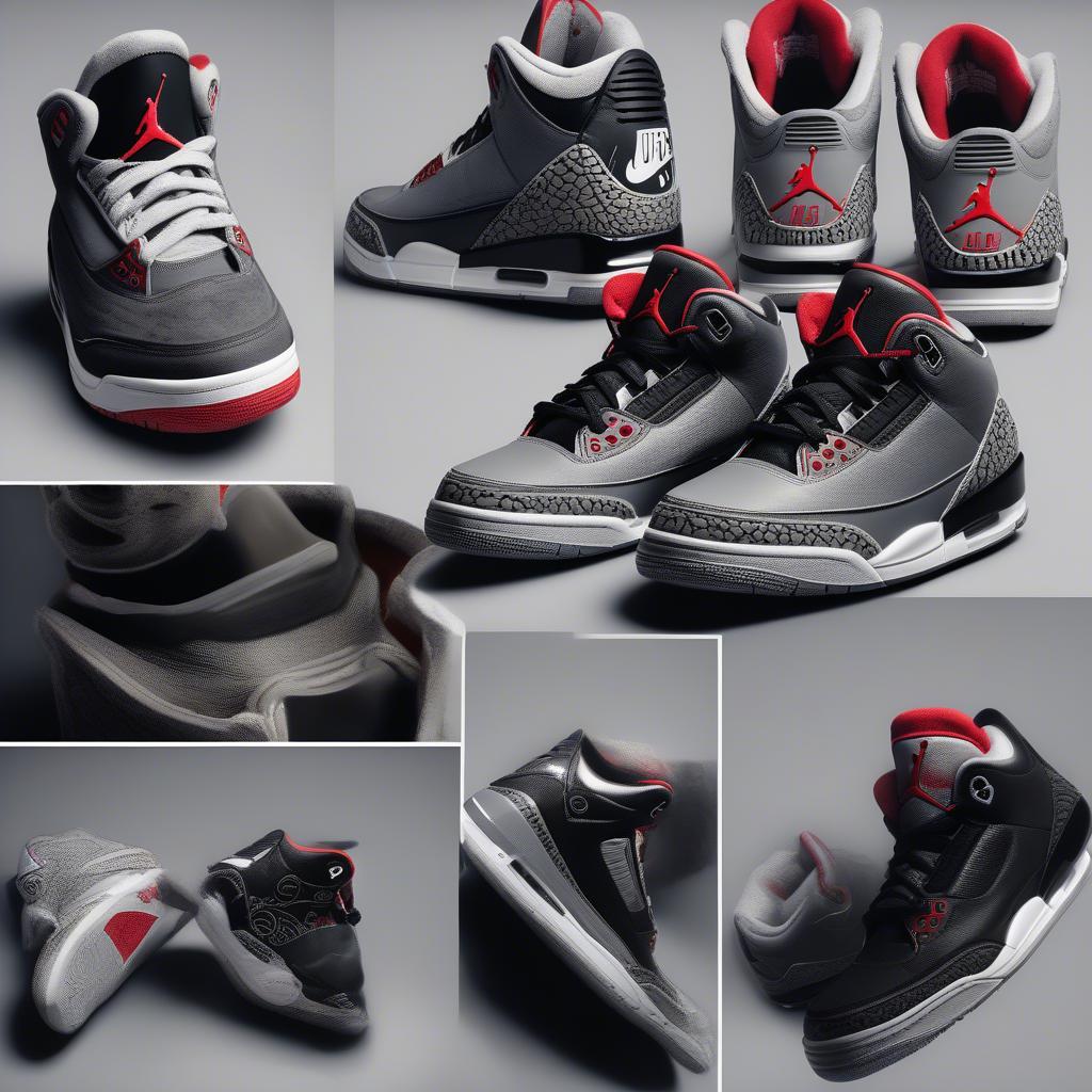 Bộ sưu tập Air Jordan 3, 4, và 5 Black Cement