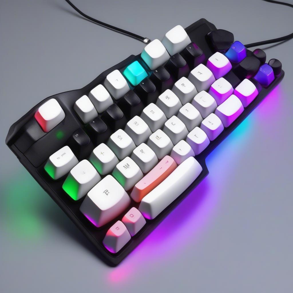 Bàn phím cơ học với thiết kế độc đáo và đèn LED RGB rực rỡ