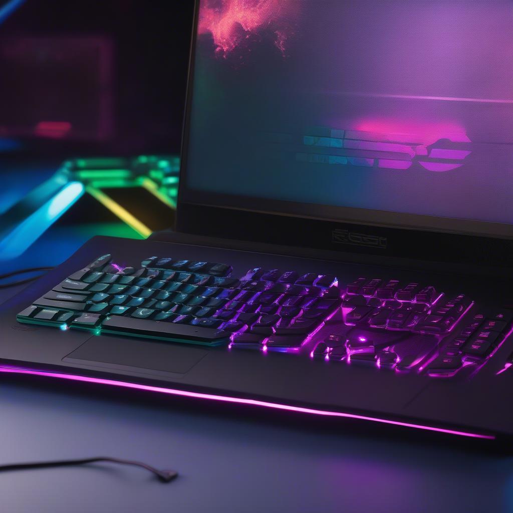 Bàn phím RGB rực rỡ của gaming laptop cao cấp