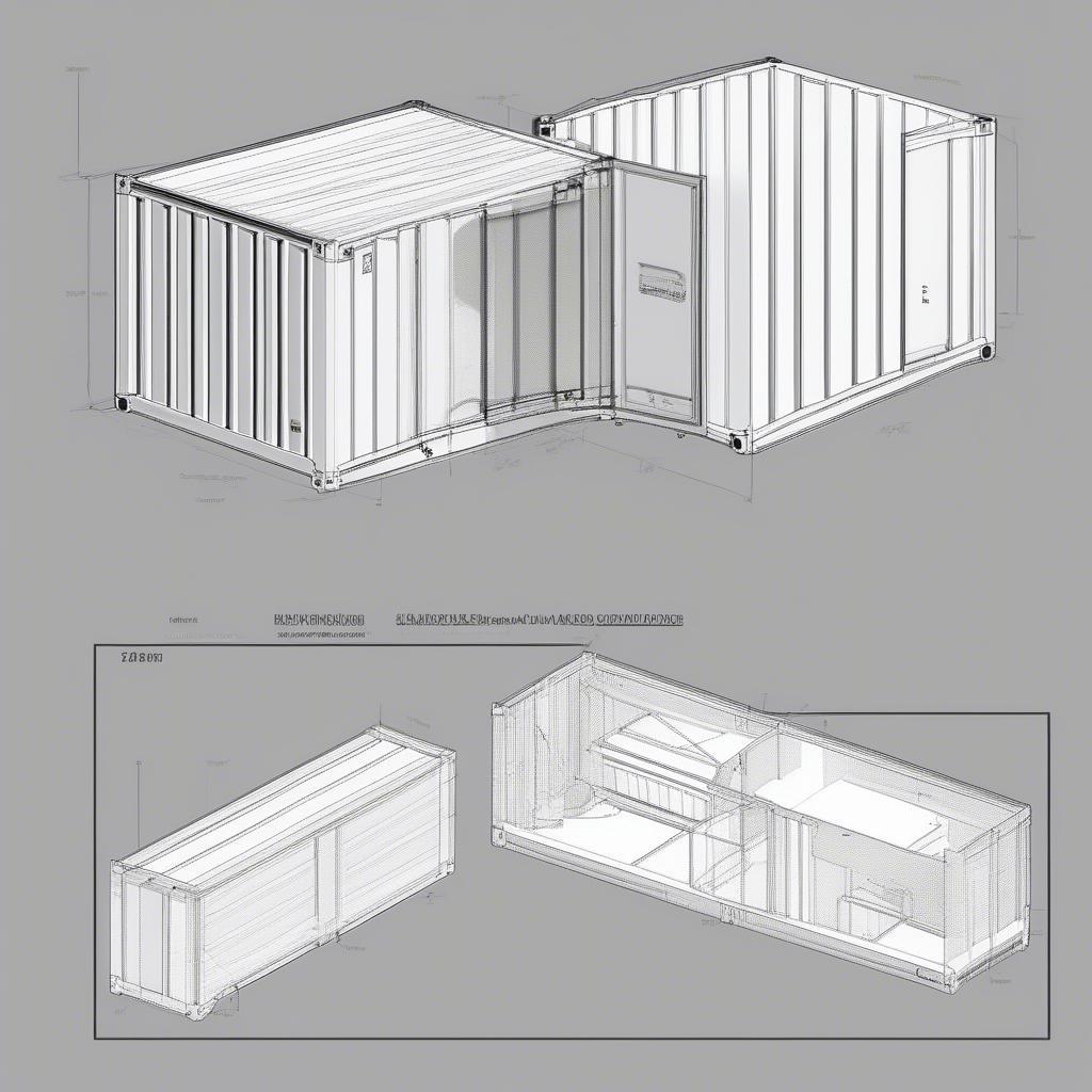 Bản vẽ CAD container 20 feet