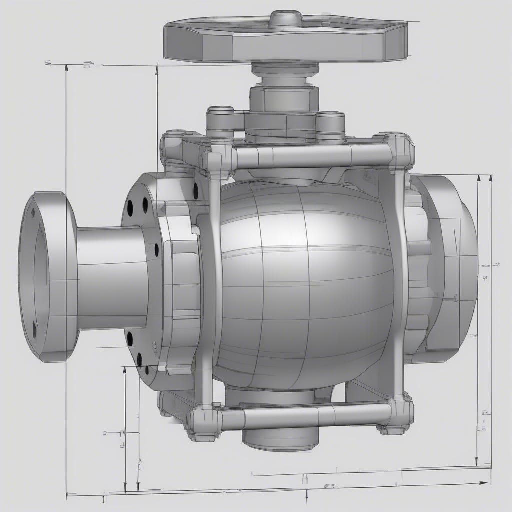 Bản vẽ CAD van nước bi