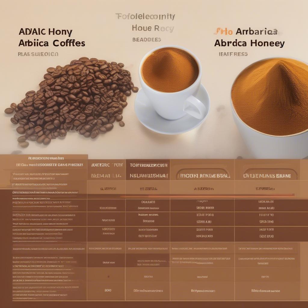 Bảng giá cà phê Arabica theo phương pháp chế biến