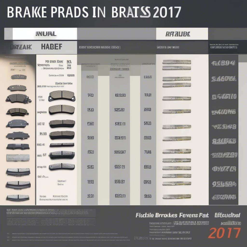 Bảng giá má phanh năm 2017 cho các dòng xe phổ biến