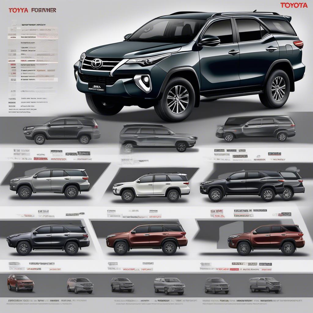 Bảng giá xe 7 chỗ Toyota Fortuner