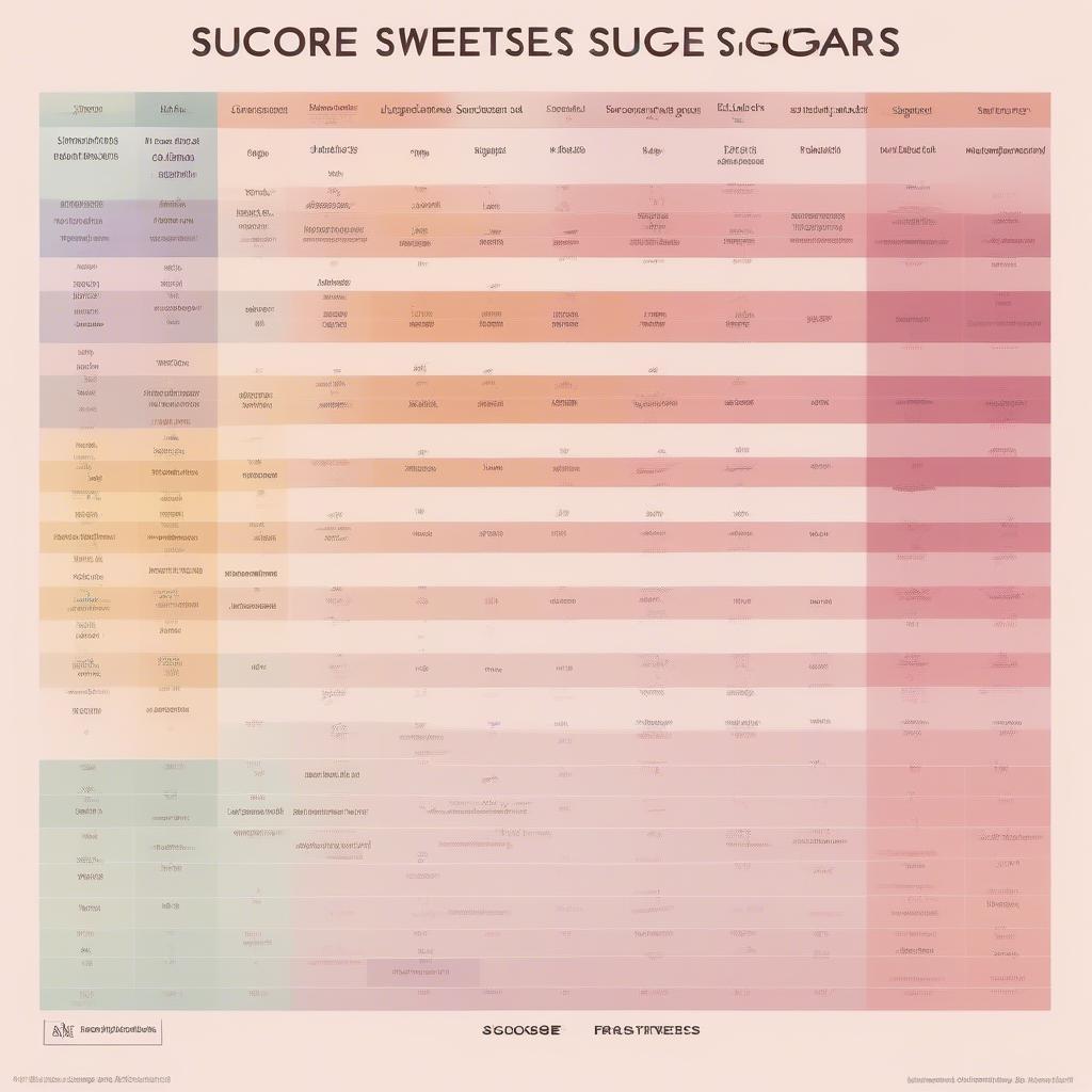 Bảng quy đổi độ ngọt đường sucrose