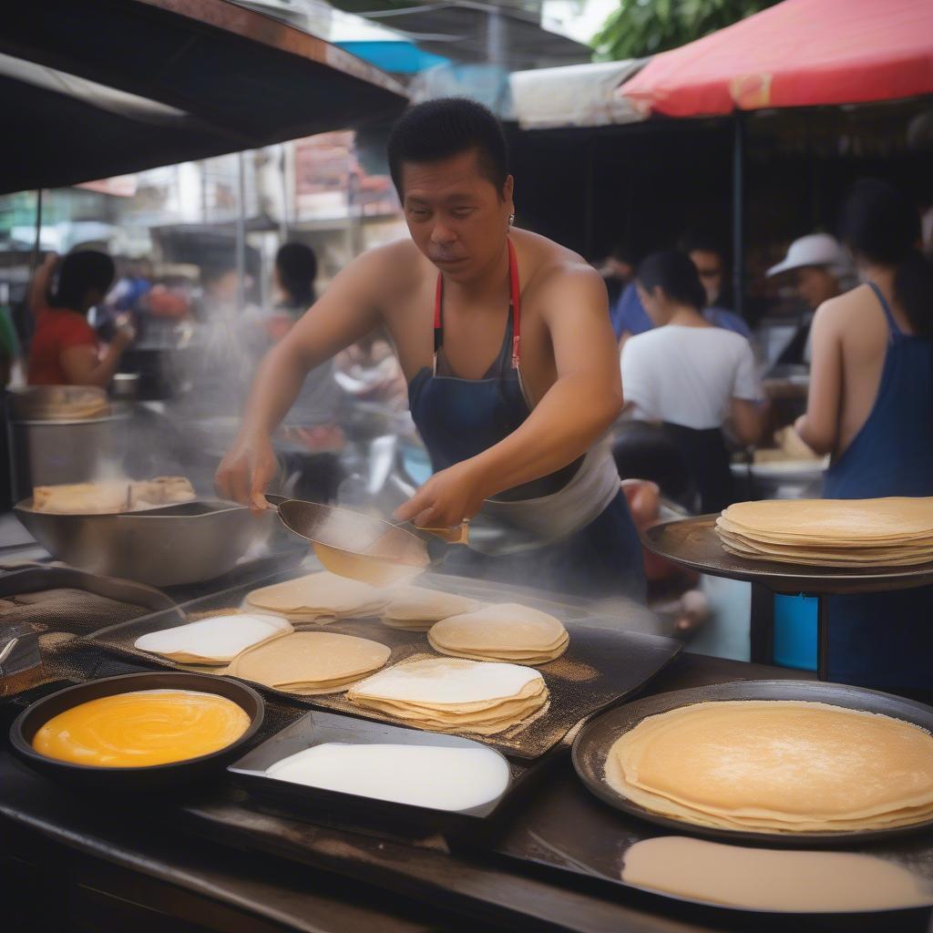 Bánh crepe Thái đường phố