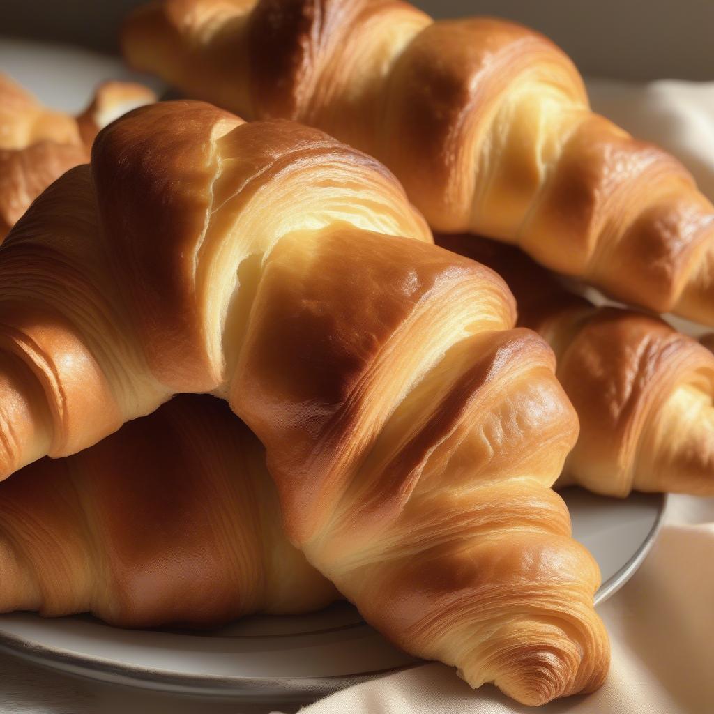 Bánh croissant thơm ngon nóng hổi