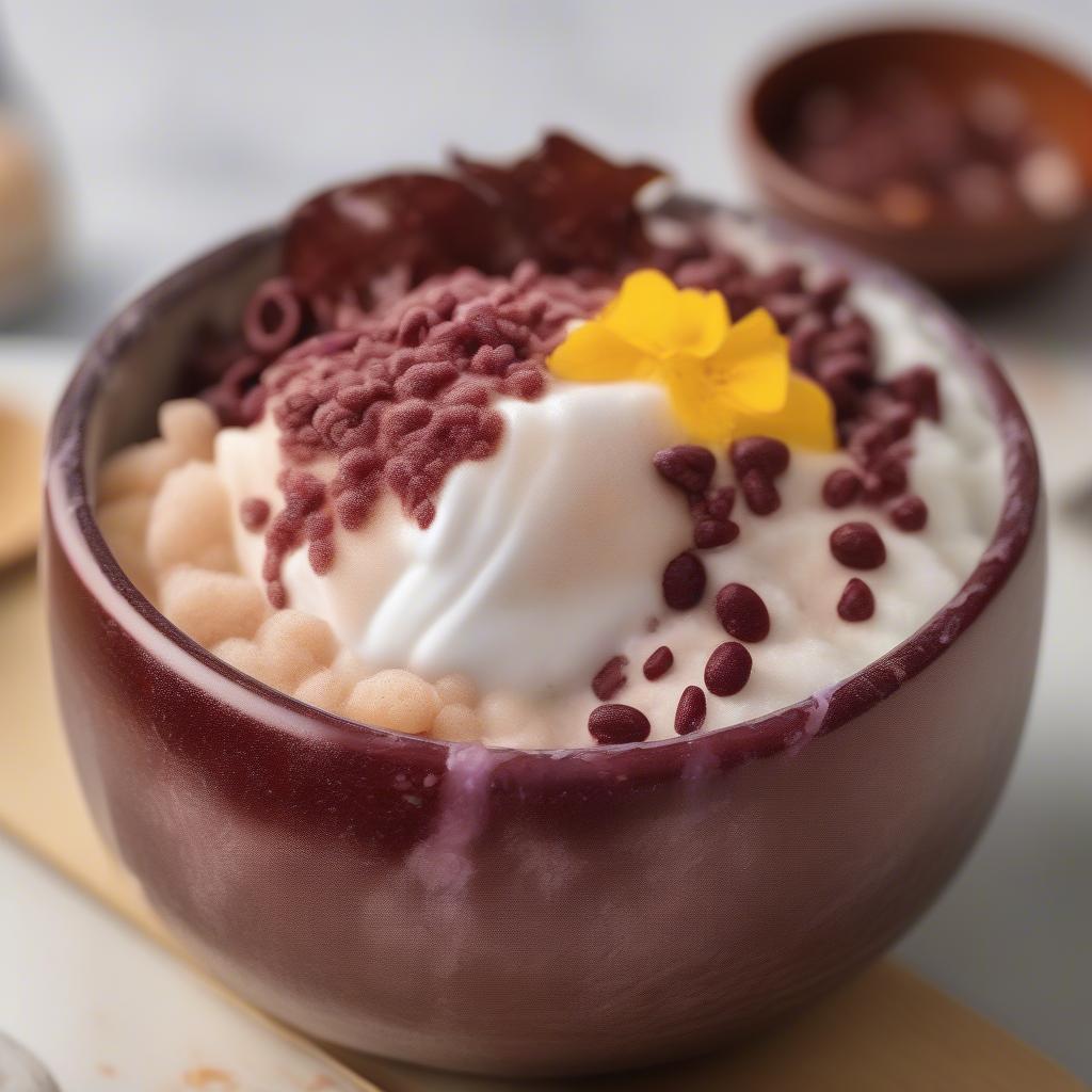 Bingsu đậu đỏ truyền thống