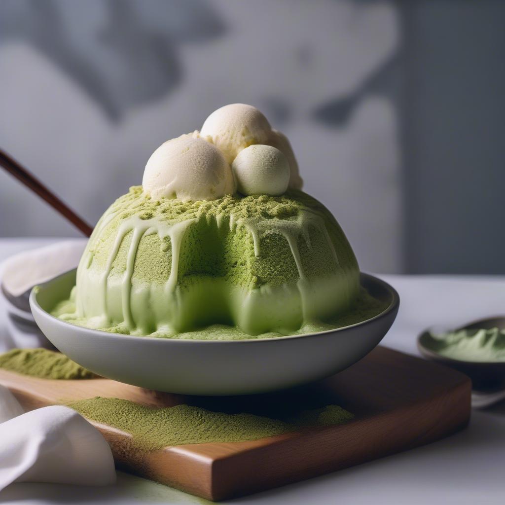 Bingsu Matcha kem sữa