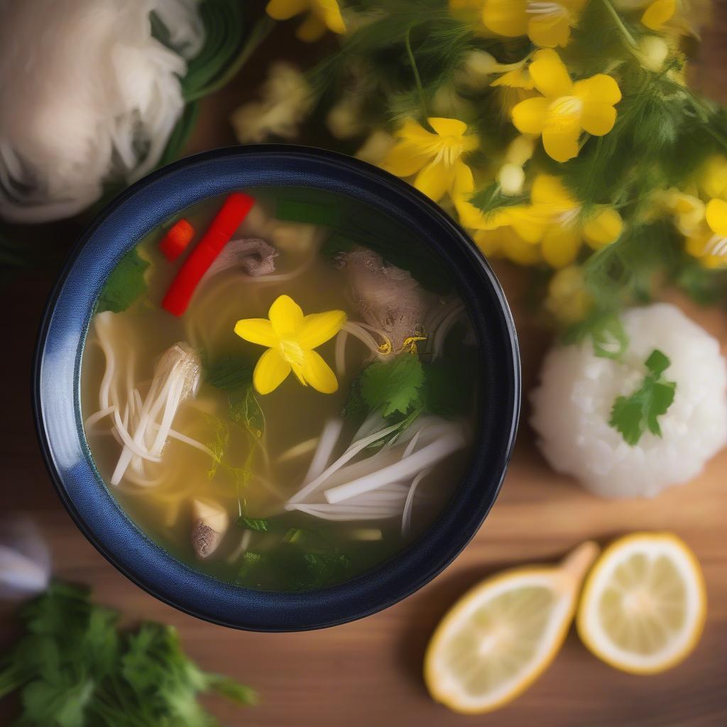 Bông điên điển nấu canh chua