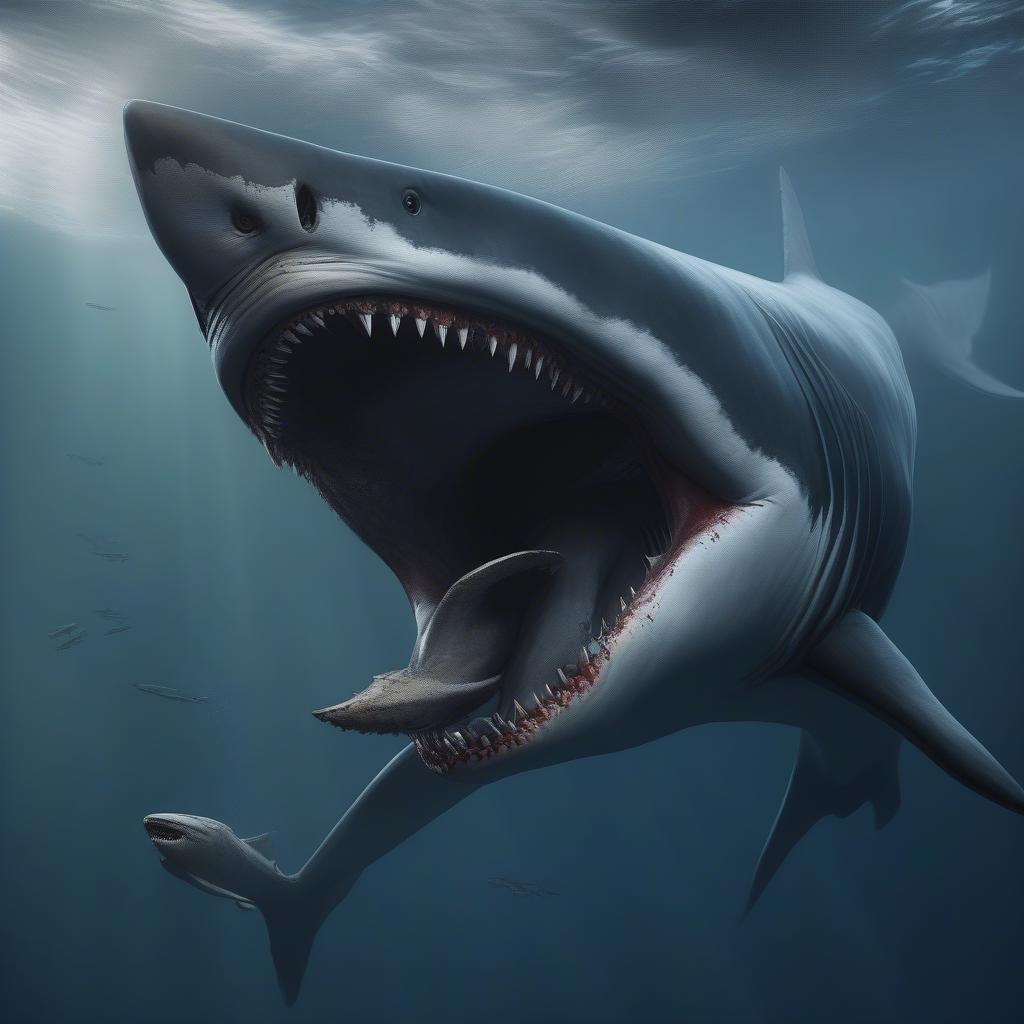 Cá mập cổ đại Megalodon săn mồi