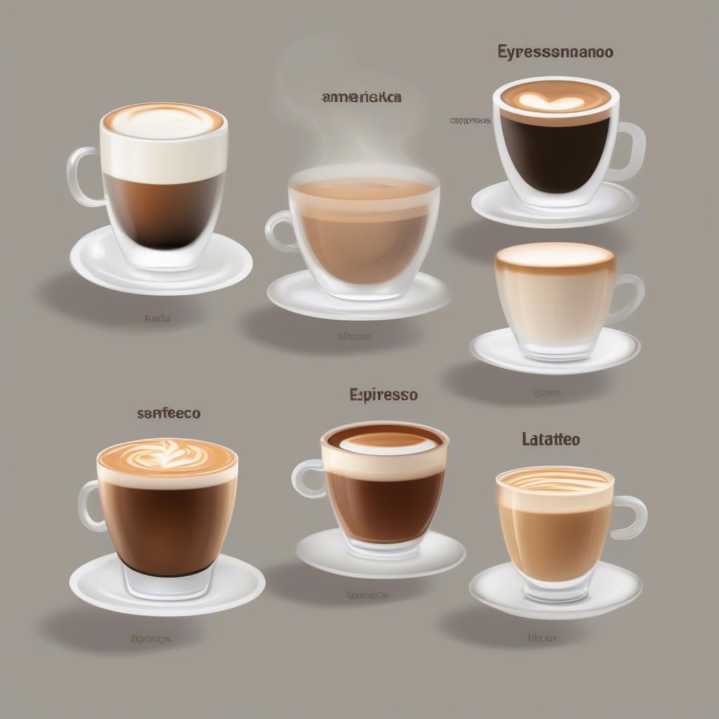 Espresso, Americano, Cappuccino và Latte - Bốn loại cà phê phổ biến