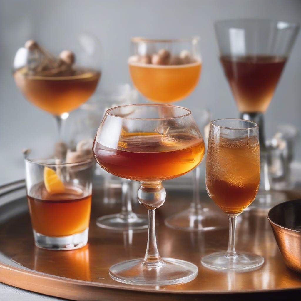 Các loại cocktail brandy được trang trí đẹp mắt