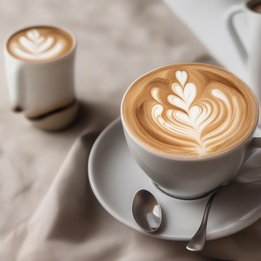 Tách Cappuccino được trang trí Latte Art đẹp mắt