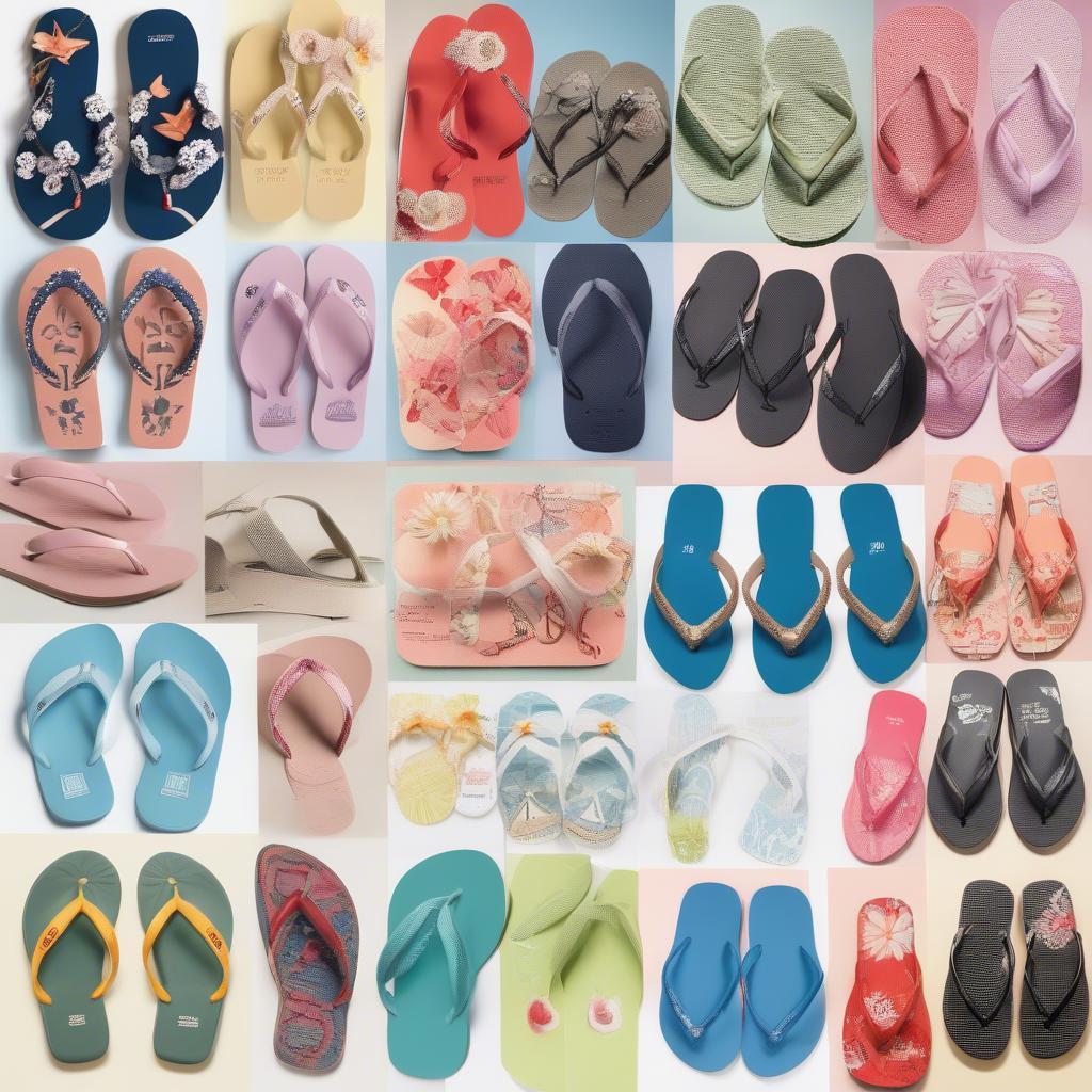 Các loại flip flop dép xỏ ngón