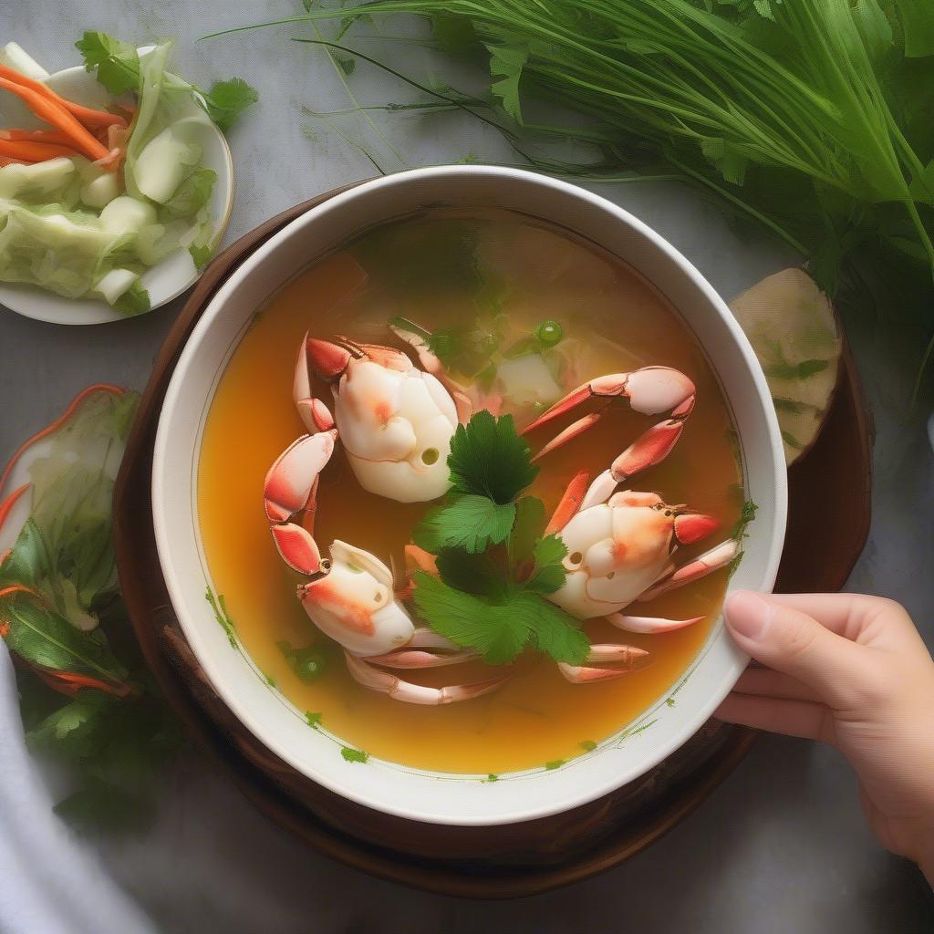 Canh Nghẹ Nấu Bầu Ngọt Mát