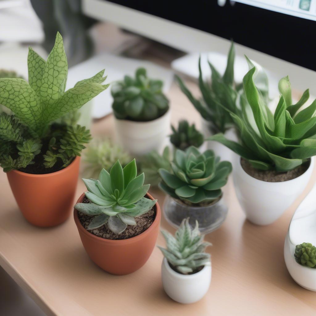 Beautiful plants for office desks