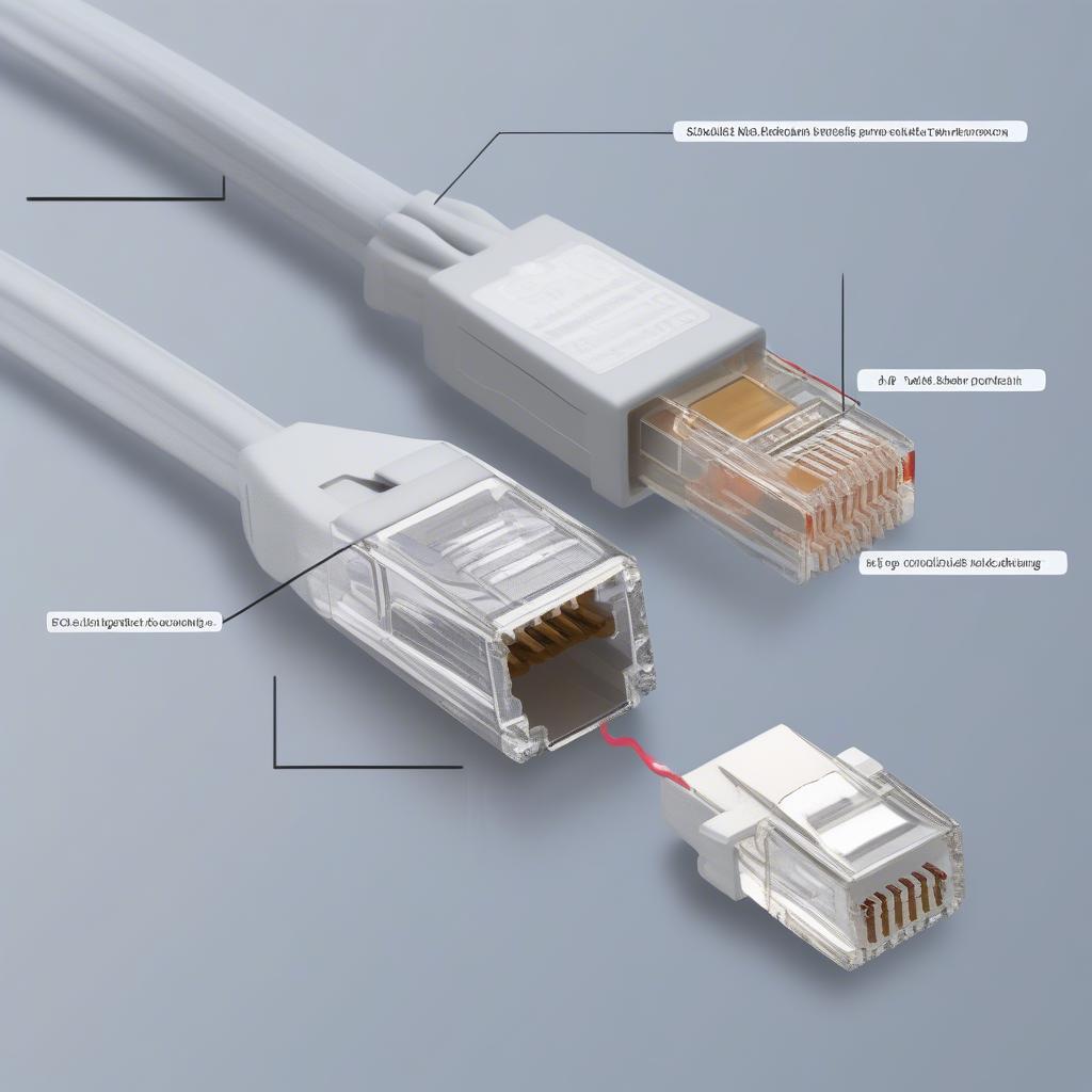 Hình ảnh dây cáp mạng Ethernet và cổng kết nối