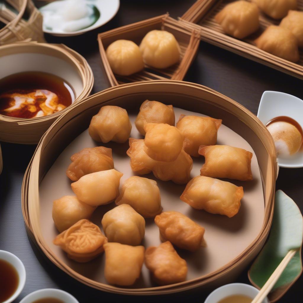 Dimsum chiên giòn rụm, hấp dẫn