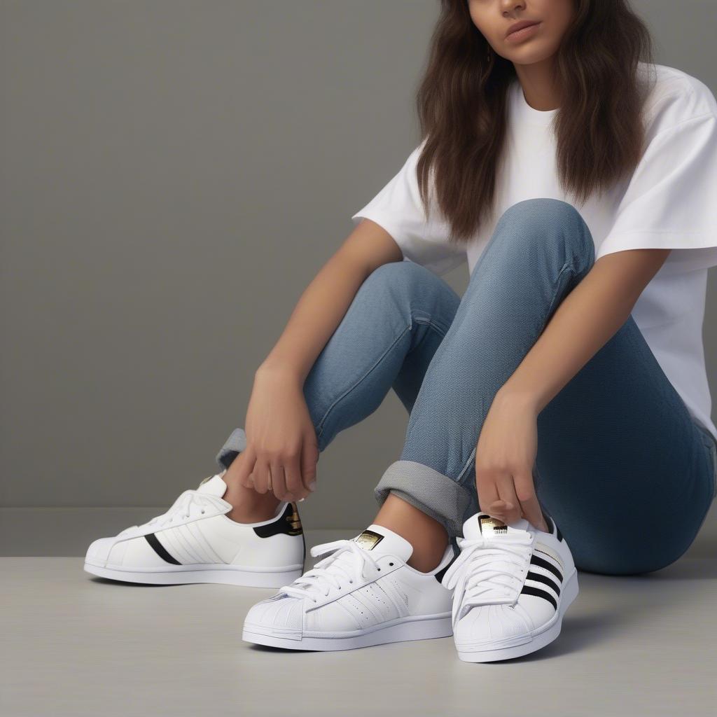 Giày Adidas Superstar nữ trắng - Phong cách cổ điển, không bao giờ lỗi mốt