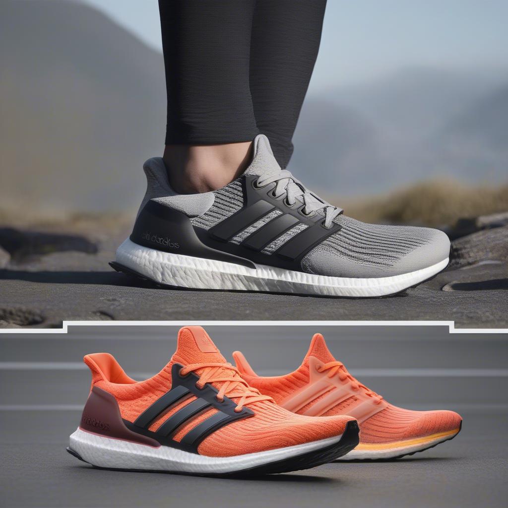 Giày chạy bộ Adidas Ultraboost và Solarboost