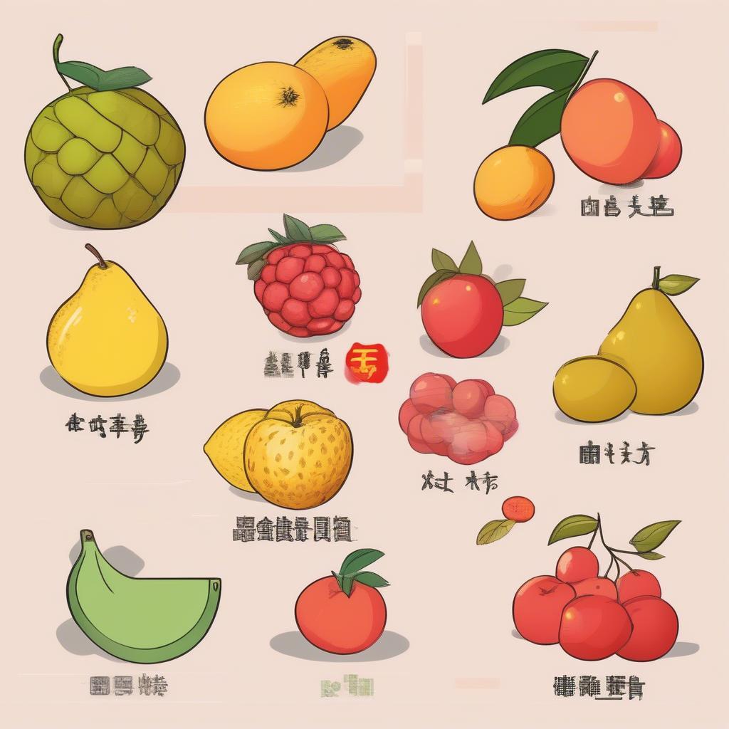 A person learning Chinese fruit names using flashcards.