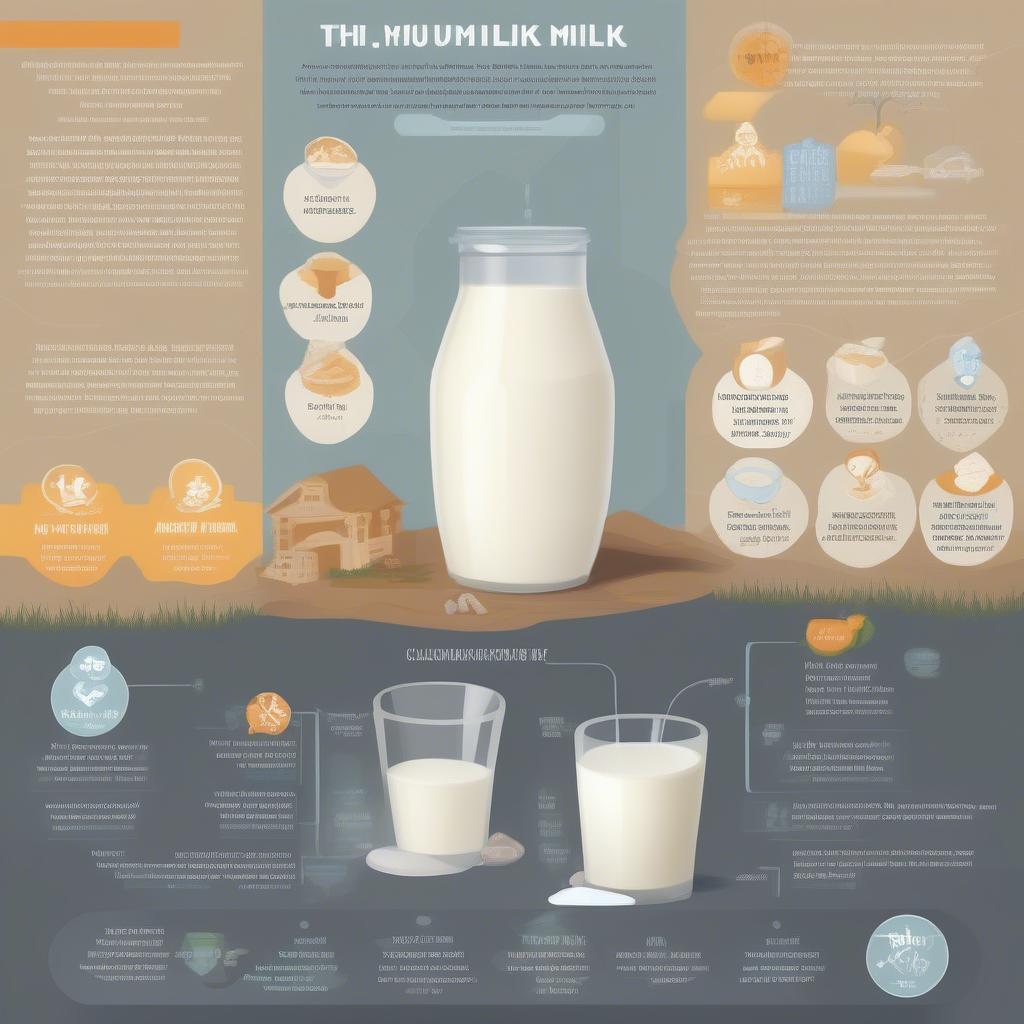 Infographic minh họa các lợi ích sức khỏe khi sử dụng sữa TH True Milk, bao gồm bổ sung canxi, protein và tăng cường hệ miễn dịch.