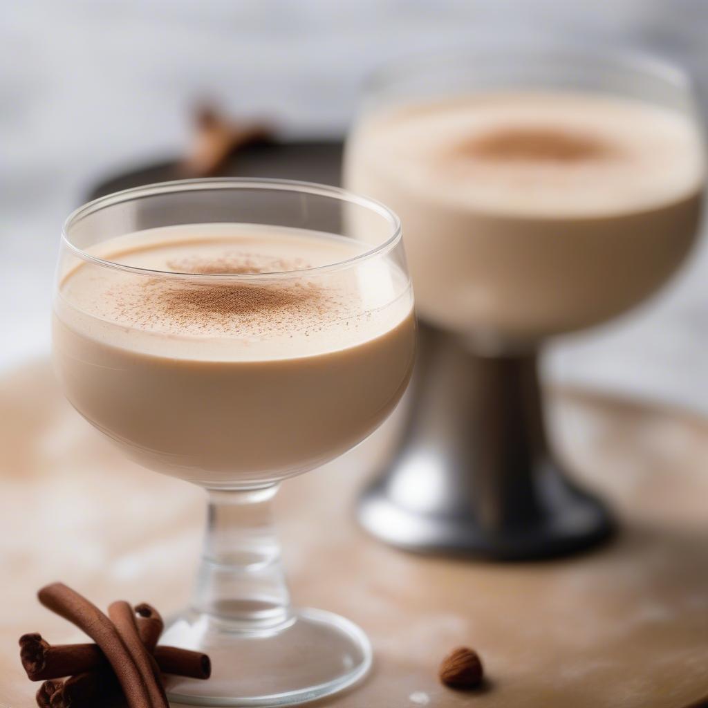 Ly cocktail Brandy Alexander được trang trí đẹp mắt