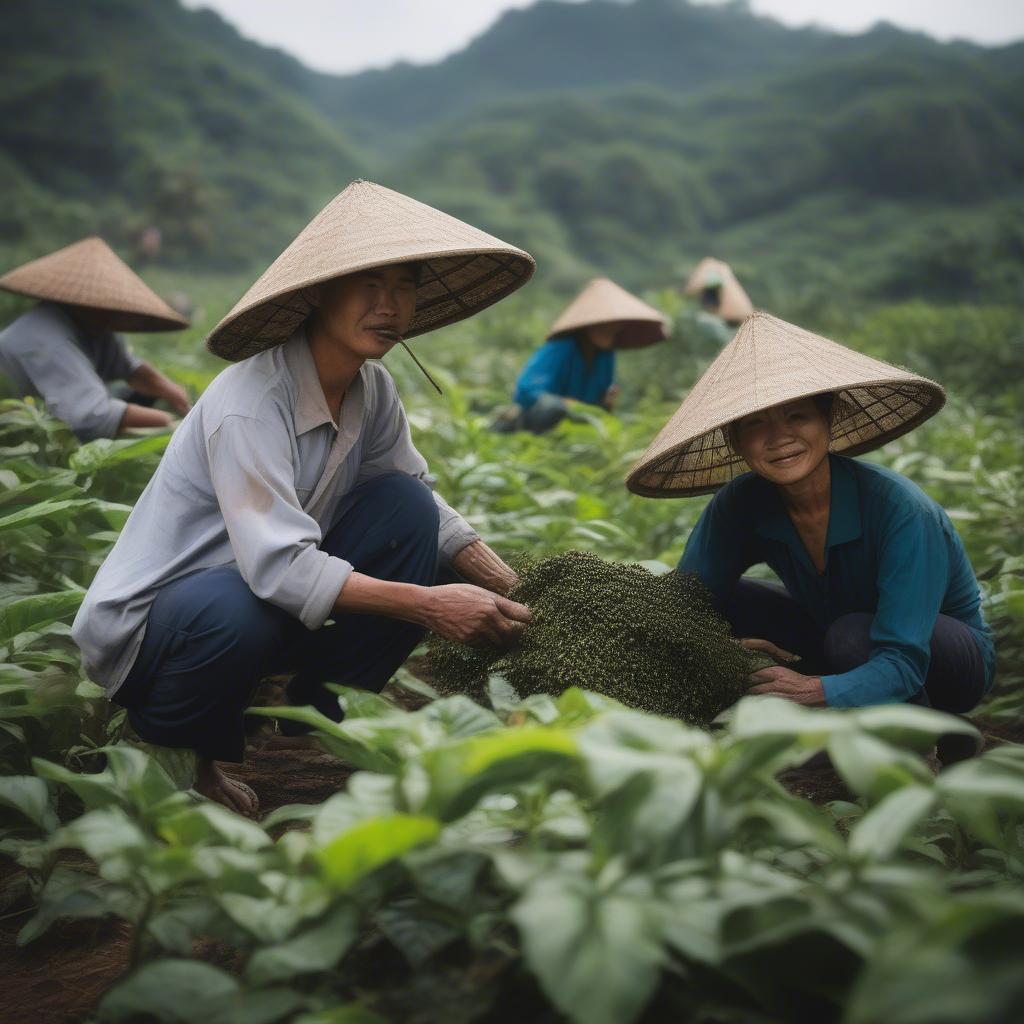 Người nông dân trồng cà phê