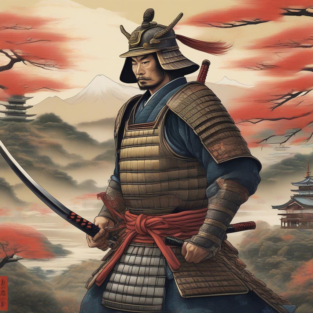 Samurai trong trang phục chiến đấu