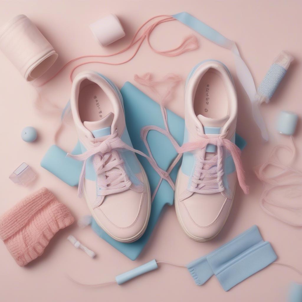 Sneaker retro với gam màu pastel ngọt ngào