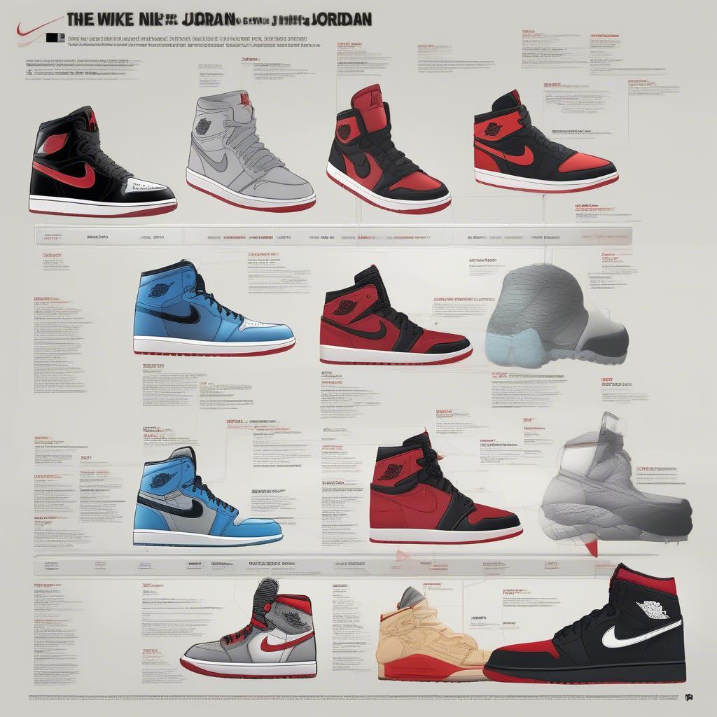 Sự tiến hóa của giày Nike Jordan qua các thời kỳ