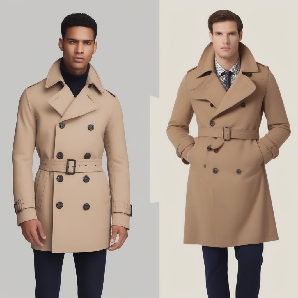 Áo khoác peacoat và trench coat