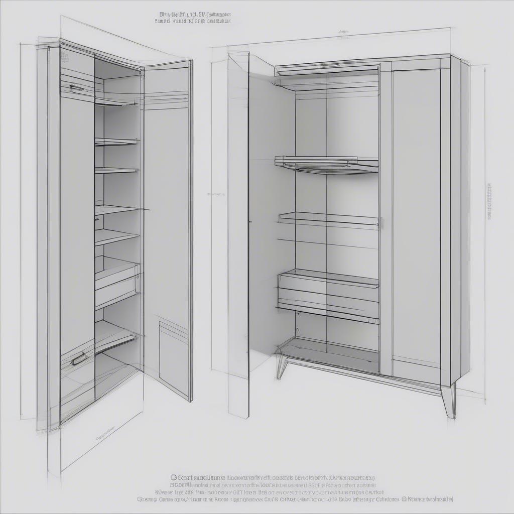 Bản vẽ CAD tủ giày hiện đại