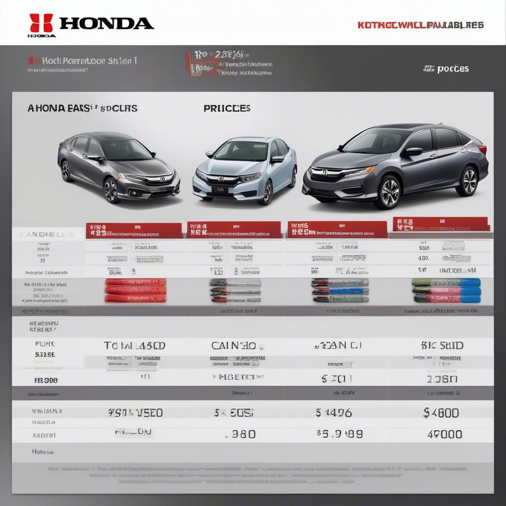 Bảng giá xe ô tô Honda mới nhất được cập nhật thường xuyên.