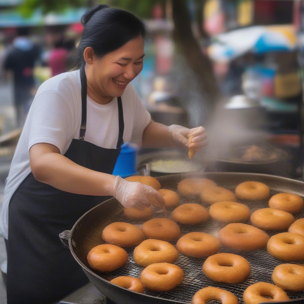 Bánh cống Cần Thơ nóng hổi, thơm ngon