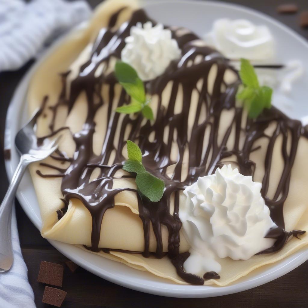 Bánh crepe Thái Lan với chocolate