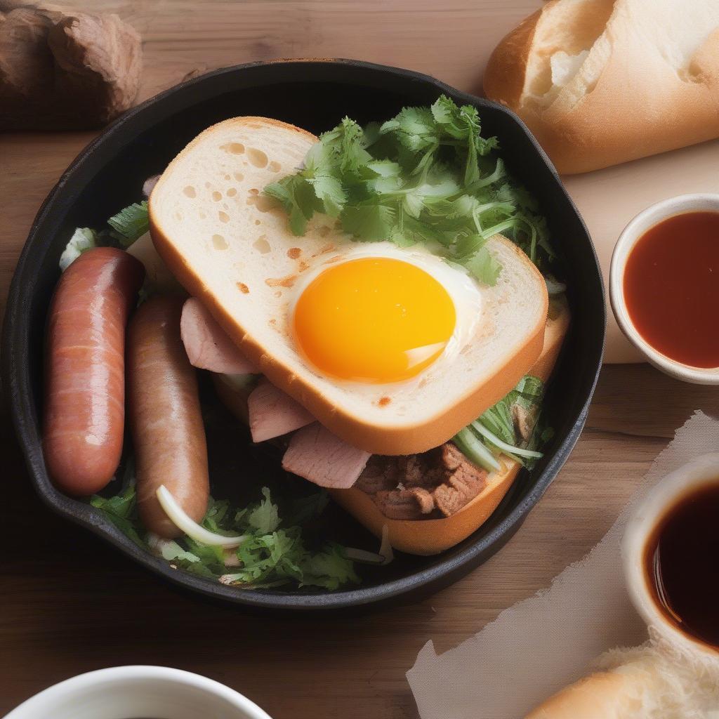 Bánh mì chảo nóng hổi