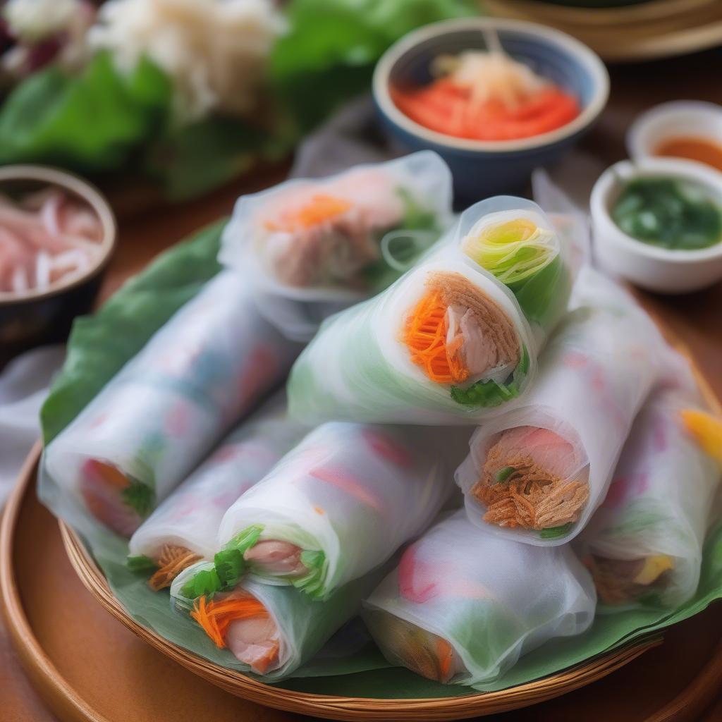 Bánh tráng cuốn thịt heo tươi ngon