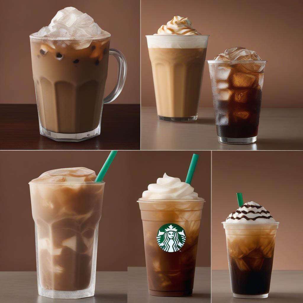 Các loại cà phê đá tại Starbucks: Iced Latte, Iced Coffee, Cold Brew