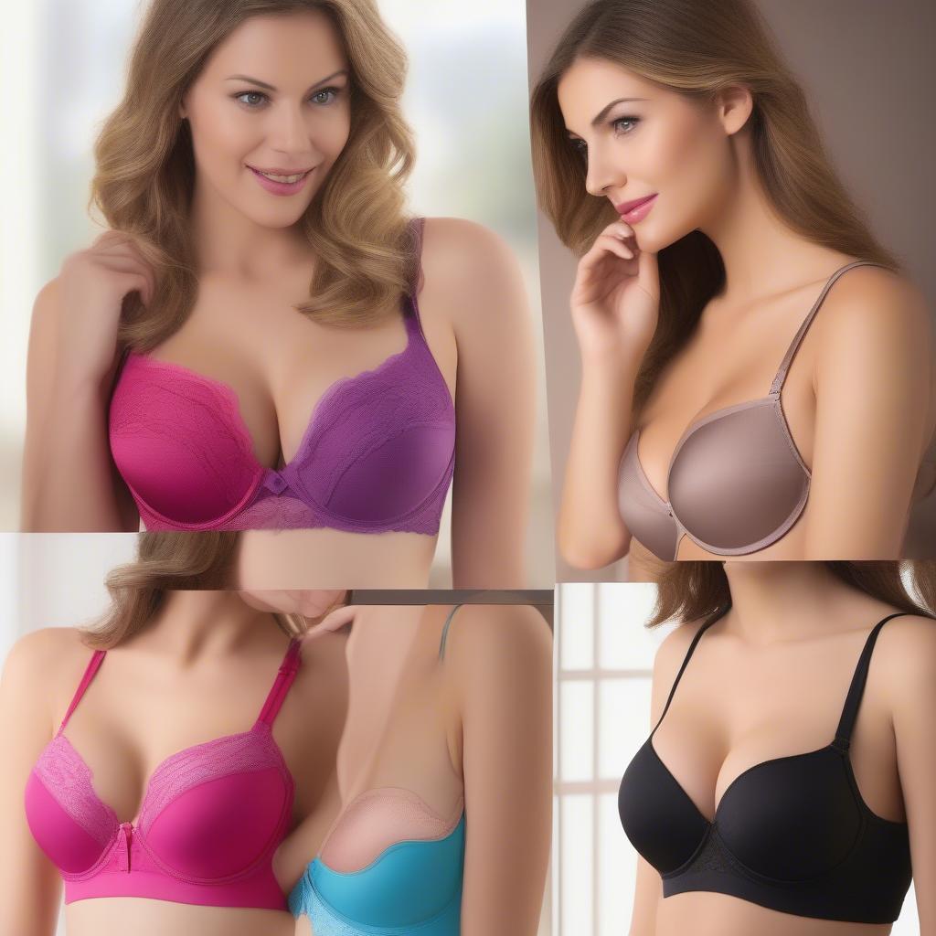 Các loại áo bra: T-shirt, Push-up, Balconette