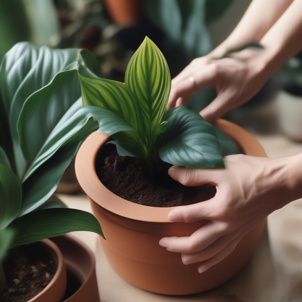 Chọn chậu trồng calathea