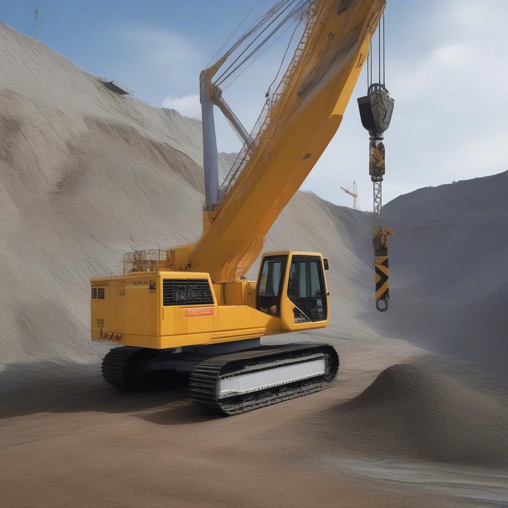 Crawler Crane Operating on Difficult Terrain