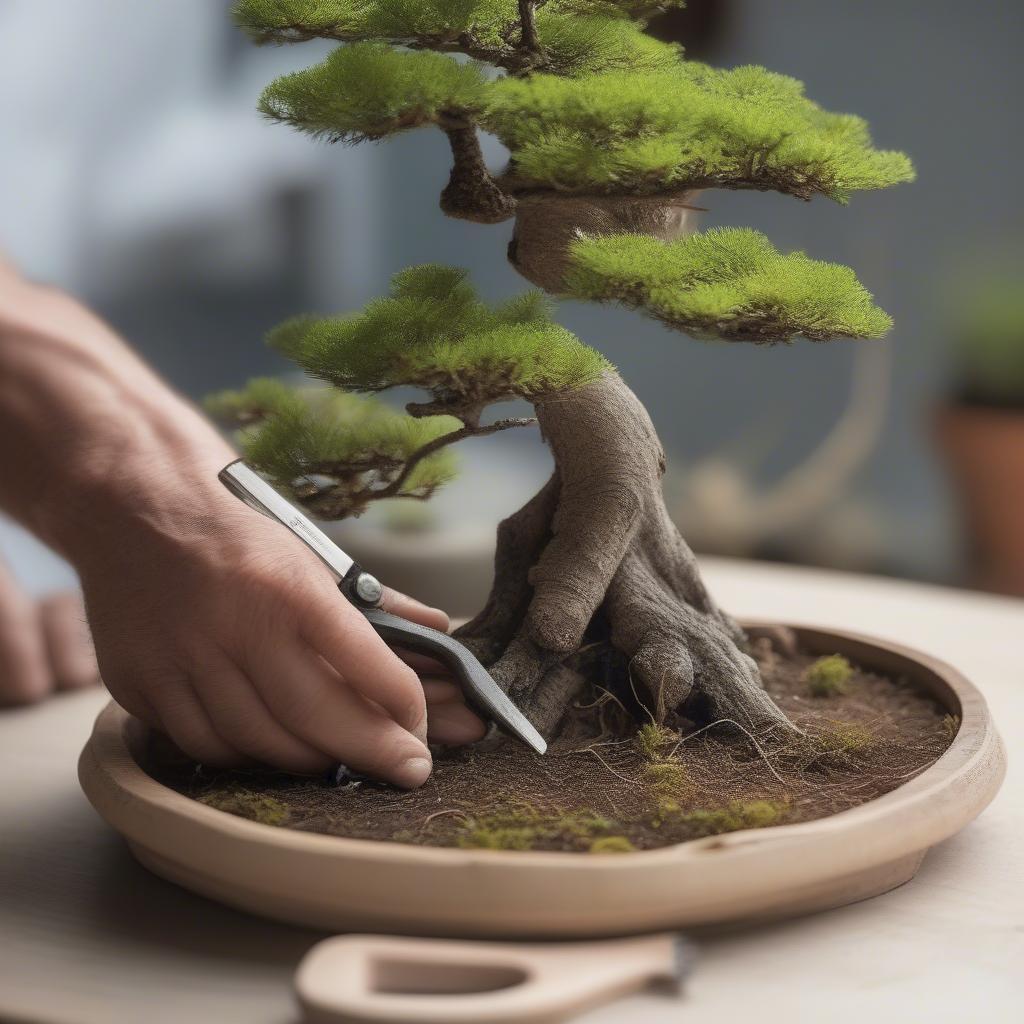 Chăm sóc bonsai tỉ mỉ