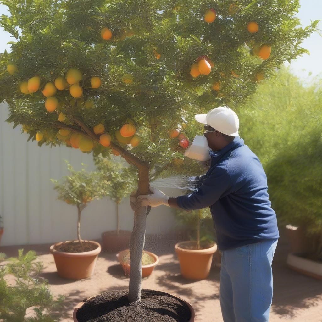 Caring for potted fruit trees