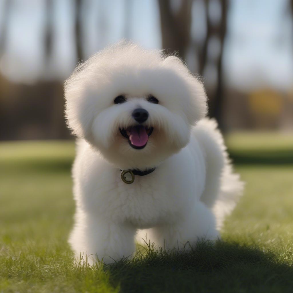 Chó Bichon Frise trắng muốt, đáng yêu