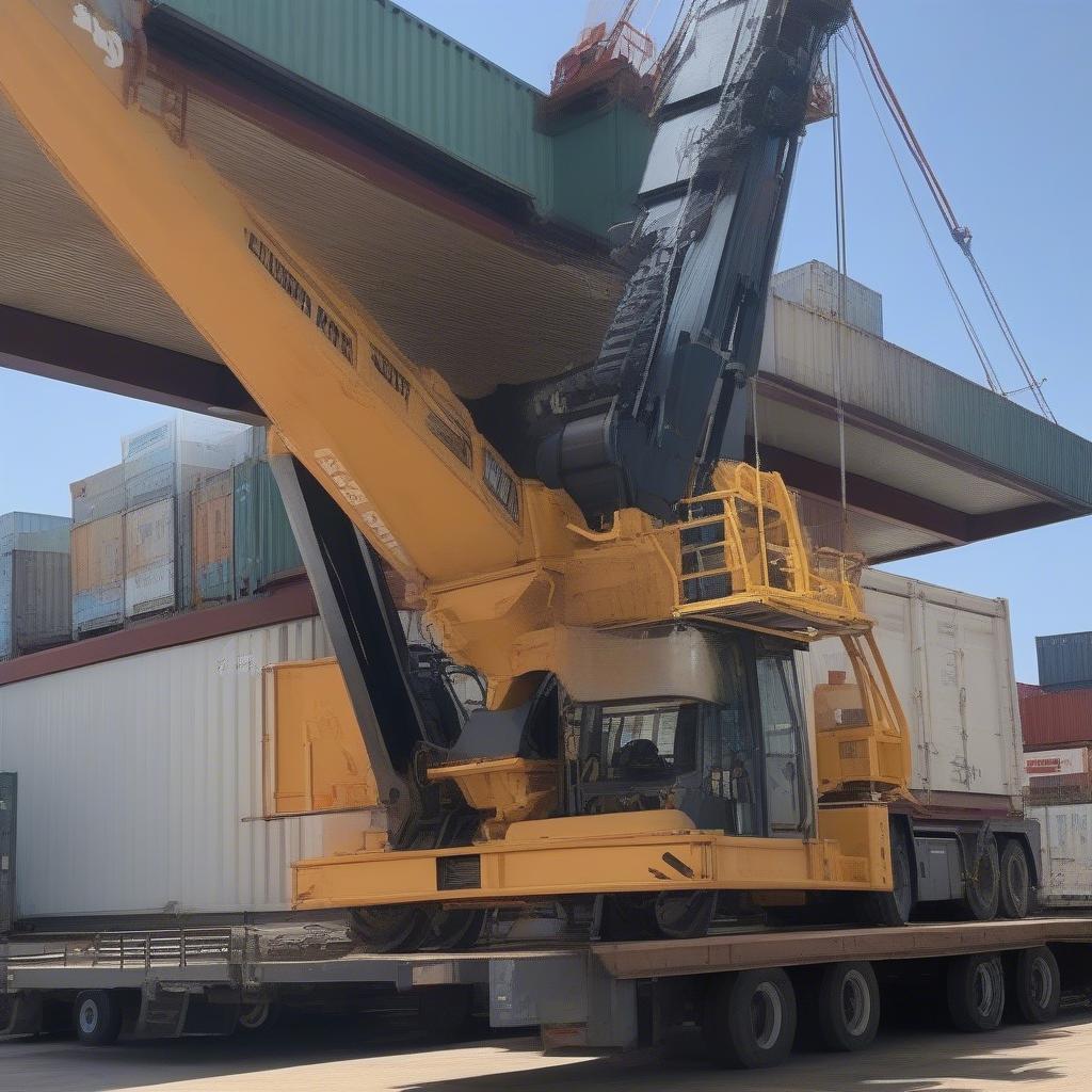 Container hở trên vận chuyển máy móc công nghiệp