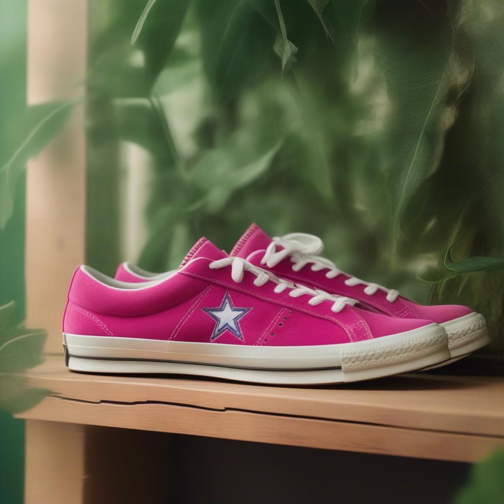 Giày Converse One Star Da Lộn Màu Hồng