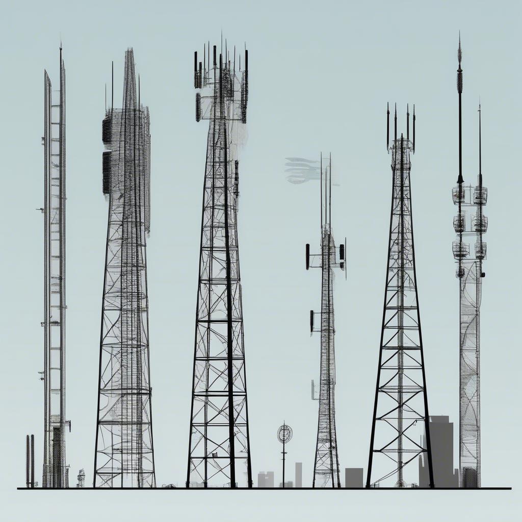 Cột Anten Với Nhiều Chiều Cao Khác Nhau